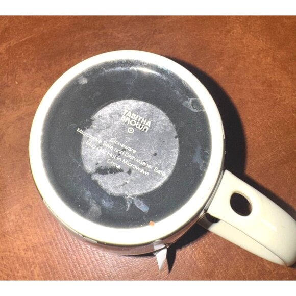 Tabitha Brown Stoneware Mug With White Floral Design - Dishwasher & Microwave Sa - Picture 4 of 4